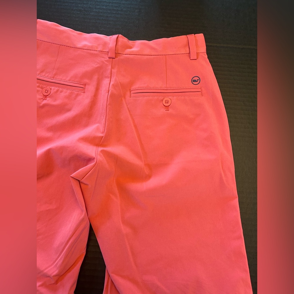 Vineyard Vines Boys Performance Shorts Adjustable Waist Size 14 Jetty Red Preppy - Picture 4 of 12